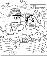A coloring page of sesame street